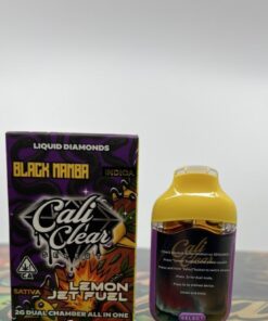 Cali Clear Black Mamba X Lemon Jet Fuel Dual Chamber vape featuring berry and citrus fuel flavor combination, advanced dual chamber technology, smooth vapor production, long-lasting performance, and premium Cali Clear quality