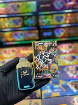 Cali Clear Cuban Linx X Rainbow Sherbert 2G Vape featuring citrus spice flavor, sweet rainbow sherbet notes, dual chamber technology, smooth vapor production, long-lasting 2G capacity, and premium Cali Clear quality.