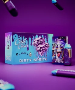 Cali Clear Dirty Sprite 2g Disposable Vape featuring sweet citrus lemon-lime soda flavor, dual chamber technology, smooth vapor production, long-lasting 2g capacity, and premium Cali Clear build quality.