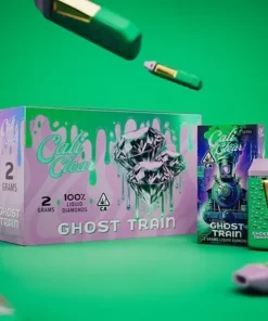 Cali Clear Ghost Train 2g Disposable Vape featuring bold crisp flavor profile, smooth vapor production, dual chamber technology, long-lasting 2G capacity, and premium Cali Clear quality.