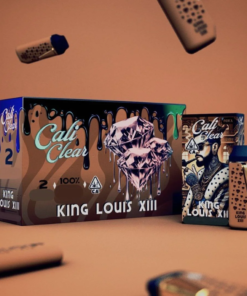 Cali Clear King Louis XIII 2g Disposable Vape featuring rich kush-inspired earthy flavor, smooth vapor production, dual chamber technology, long-lasting 2G capacity, and premium Cali Clear quality.