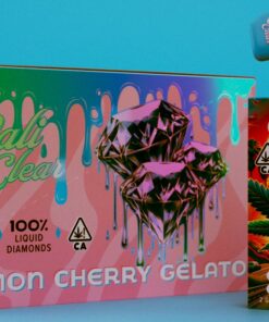 Cali Clear Lemon Cherry Gelato 2g Disposable featuring citrus lemon, sweet cherry, and creamy gelato flavor, dual chamber technology, smooth vapor production, long-lasting 2G capacity, and premium Cali Clear quality.