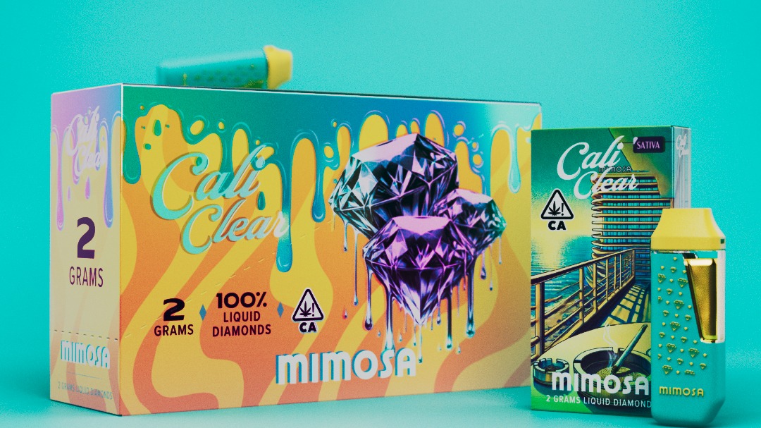 Cali Clear Mimosa 2g Disposable Vape featuring bright citrus orange flavor, light tangy notes, dual chamber technology, smooth vapor production, long-lasting 2G capacity, and premium Cali Clear quality.