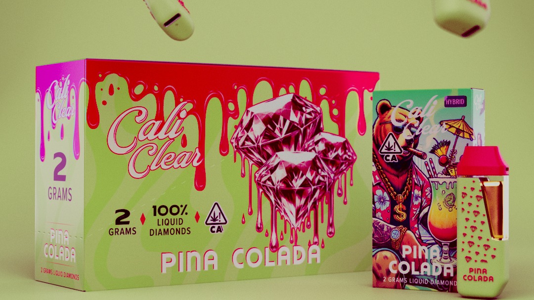 Cali Clear Pina Colada 2g Disposable Vape featuring tropical pineapple and creamy coconut flavor, dual chamber technology, smooth vapor production, long-lasting 2G capacity, and premium Cali Clear quality.