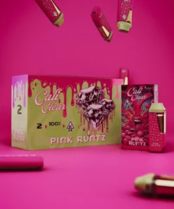 Cali Clear Pink Runtz 2g Disposable Vape featuring sweet candy fruit flavor, smooth creamy undertones, dual chamber technology, long-lasting 2G capacity, and premium Cali Clear quality.