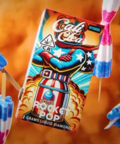 Cali Clear Rocket Pop 2G Disposable Vape featuring fruity ice pop flavor with cherry, blue raspberry, and citrus notes, dual chamber technology, smooth vapor production, long-lasting 2G capacity, and premium Cali Clear quality.