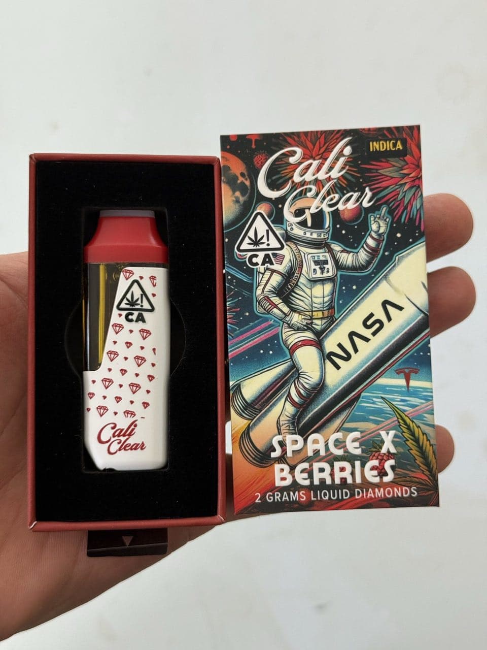 Cali Clear Space X Berries 2g Disposable Vape featuring cosmic mixed berry flavor blend, dual chamber technology, smooth vapor production, long-lasting 2G capacity, and premium Cali Clear quality.