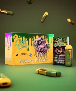 Cali Clear Turbo Diesel 2g Disposable Vape featuring bold diesel-inspired flavor, earthy and citrus undertones, dual chamber technology, smooth vapor production, long-lasting 2G capacity, and premium Cali Clear quality.