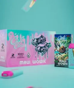 Maui Wowie Cali Clear 2g Disposable Vape featuring tropical pineapple flavor, exotic fruit undertones, dual chamber technology, smooth vapor production, long-lasting 2G capacity, and premium Cali Clear quality.